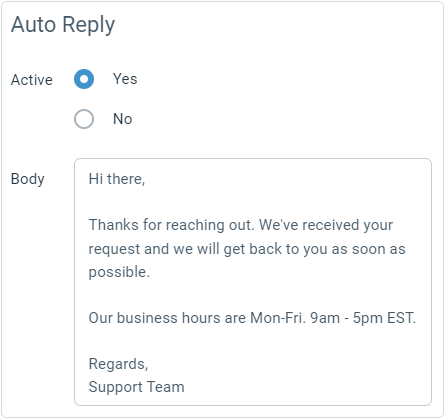 Auto reply to acknowledge receipt | Enchant